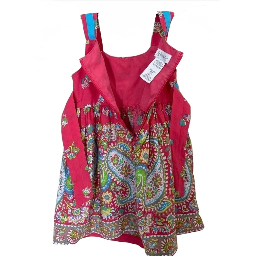 Bonnie Jean A Line Dress Toddler Girls 4T Pink Paisley Sleeveless Casual Summer